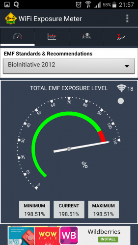 Wi-fi Exposure Meter – программа измерения электромагнитного излучения Wi-Fi
